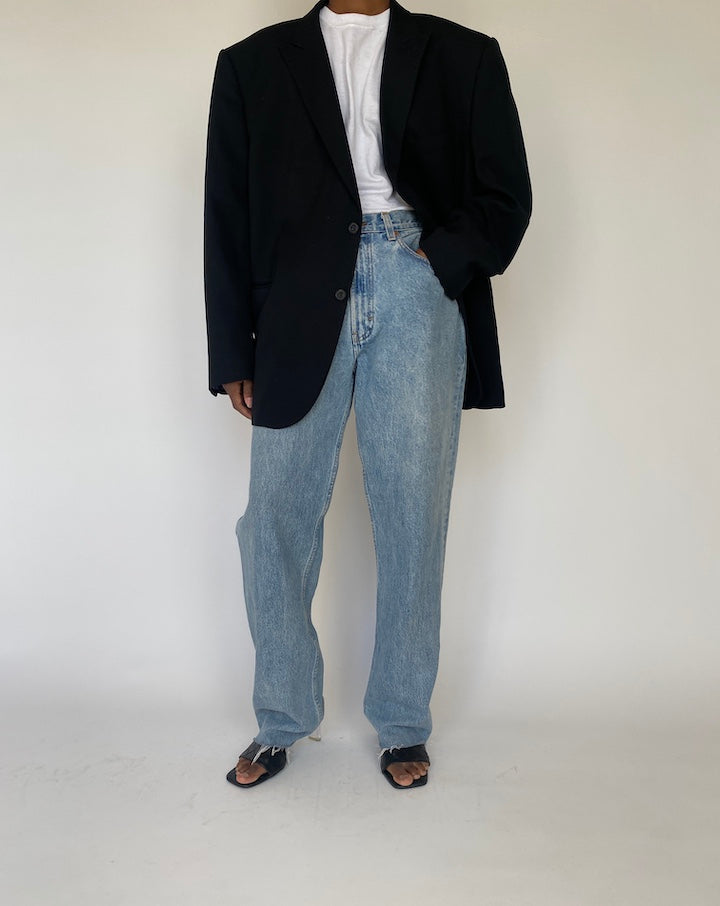 VINTAGE BLACK SINGLE-BREASTED BLAZER 4131