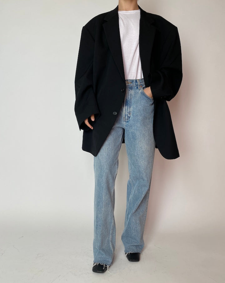 VINTAGE BLACK OVERSIZED BLAZER 4189