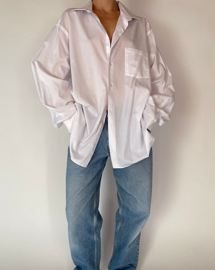 VINTAGE WHITE OVERSIZED BUTTON-DOWN SHIRT 4244