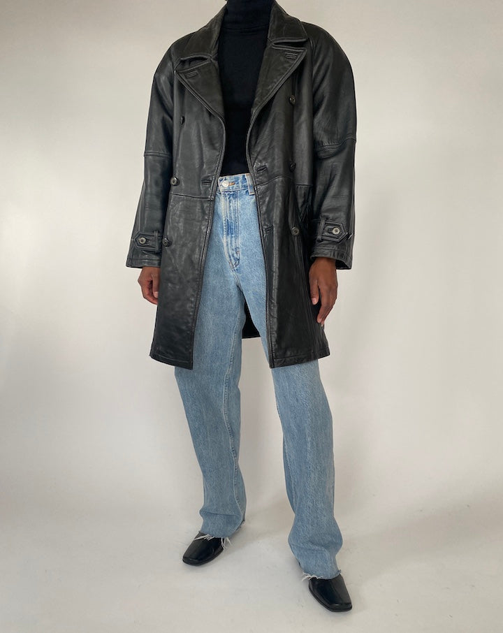 VINTAGE BLACK LEATHER JACKET 4371