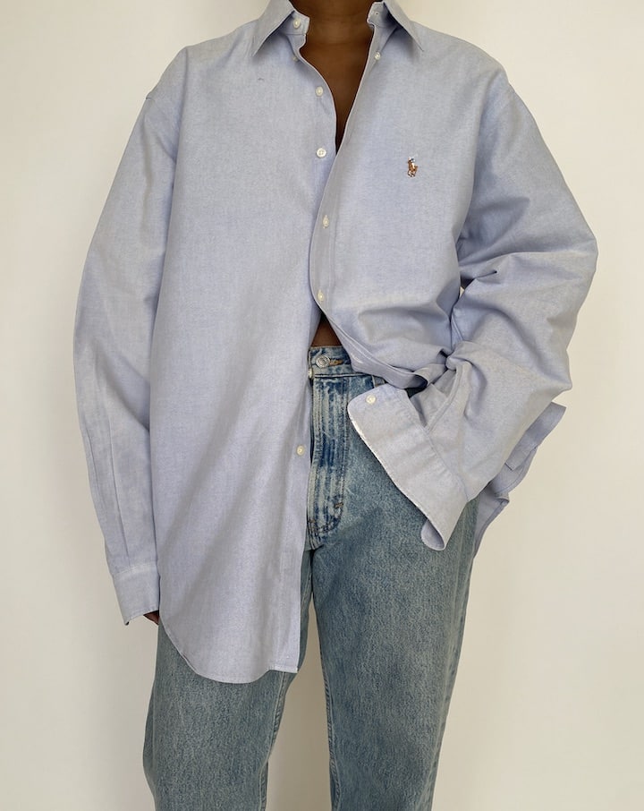 VINTAGE OVERSIZED BLUE RALPH LAUREN SHIRT 4644