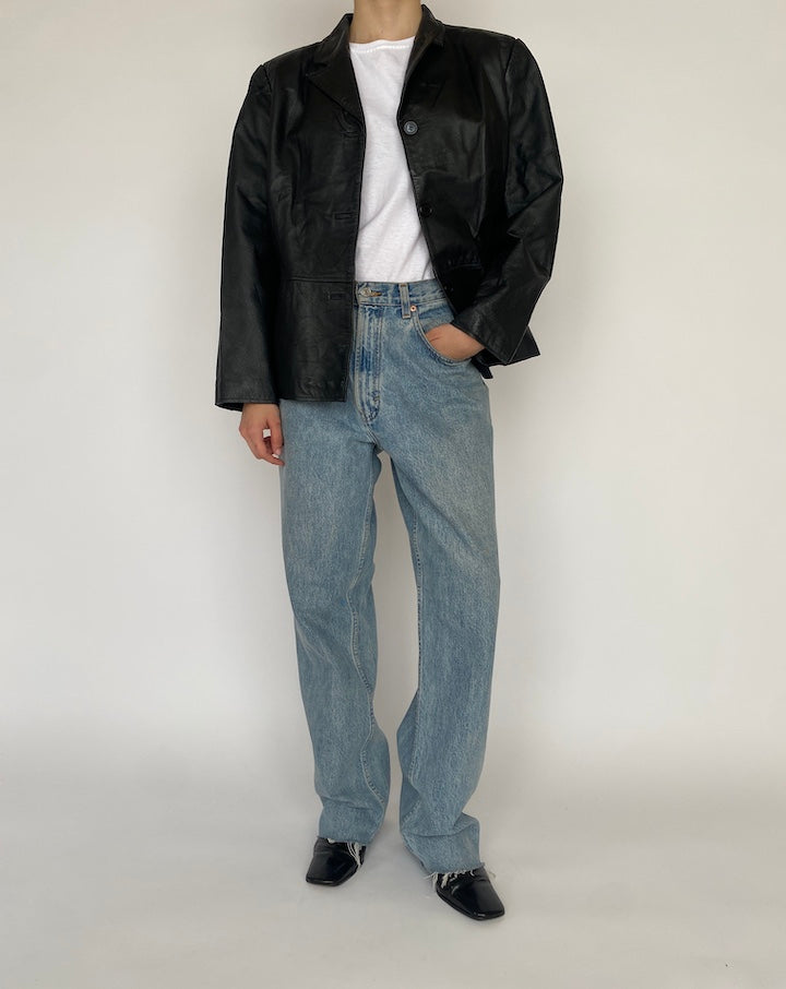 VINTAGE BLACK LEATHER JACKET 4701