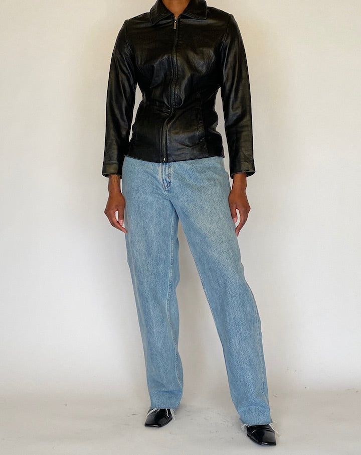 VINTAGE BLACK LEATHER JACKET 4504