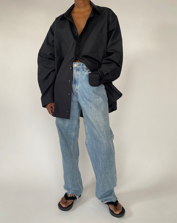 VINTAGE OVERSIZED BLACK SHIRT 4364