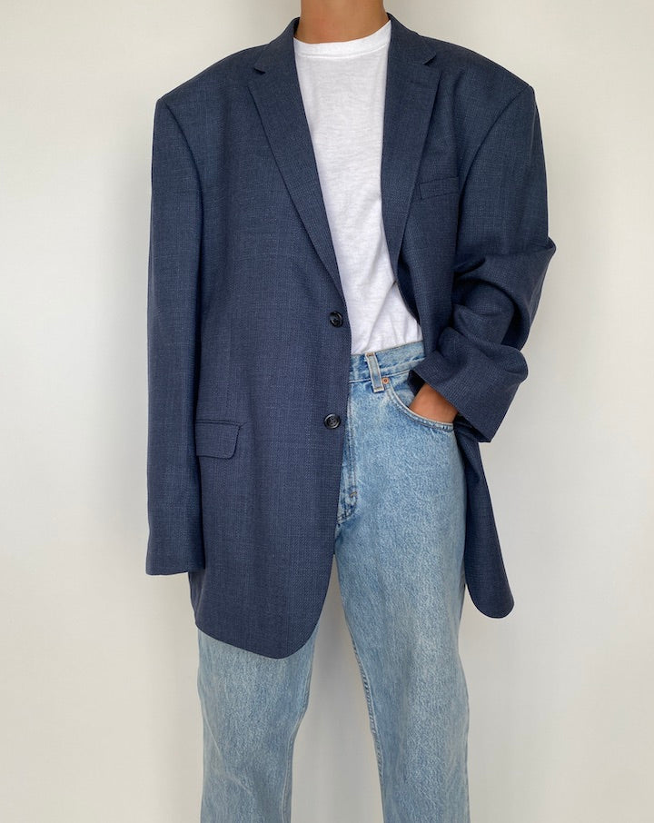 VINTAGE BLUE SINGLE BREASTED BLAZER 1884
