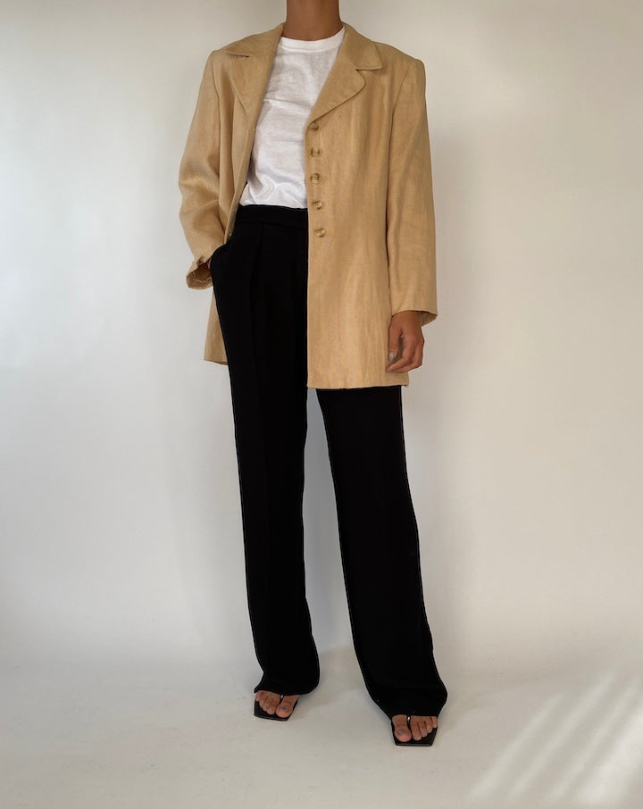 VINTAGE BEIGE SINGLE BREASTED BLAZER 2342