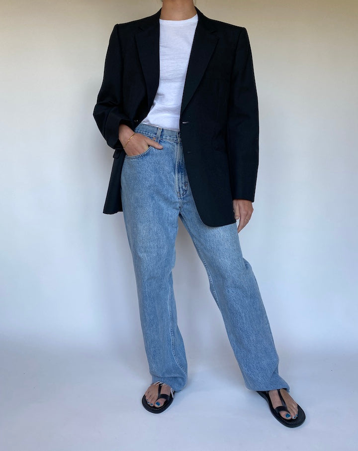 VINTAGE BLACK SINGLE BREASTED BLAZER 3091