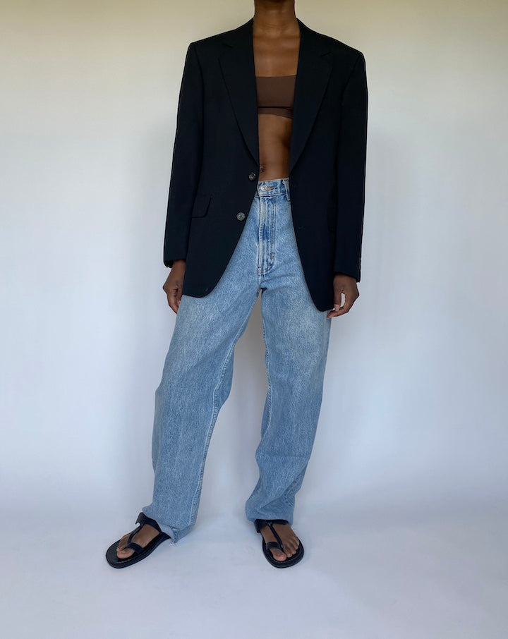 VINTAGE BLACK SINGLE BREASTED BLAZER 3566