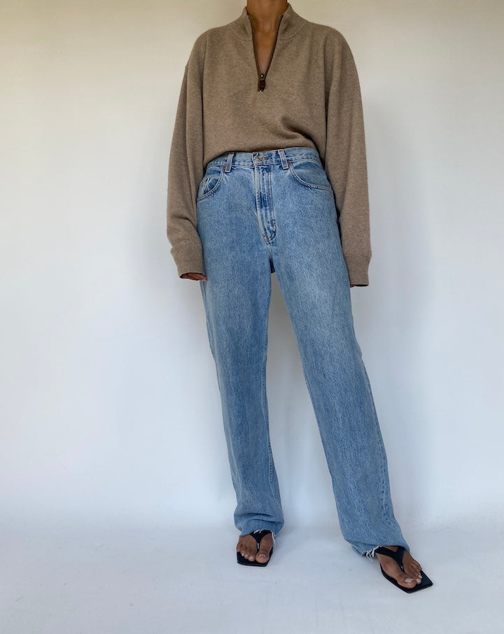 VINTAGE BEIGE OVERSIZED CASHMERE PULLOVER 3324
