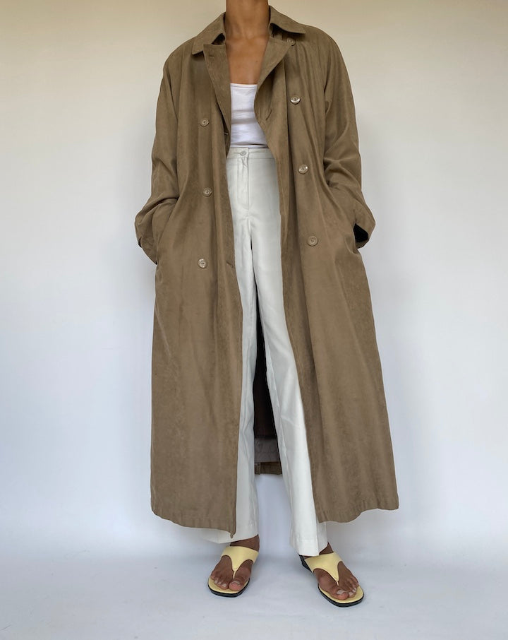 VINTAGE BEIGE OVERSIZED TRENCH COAT 3293