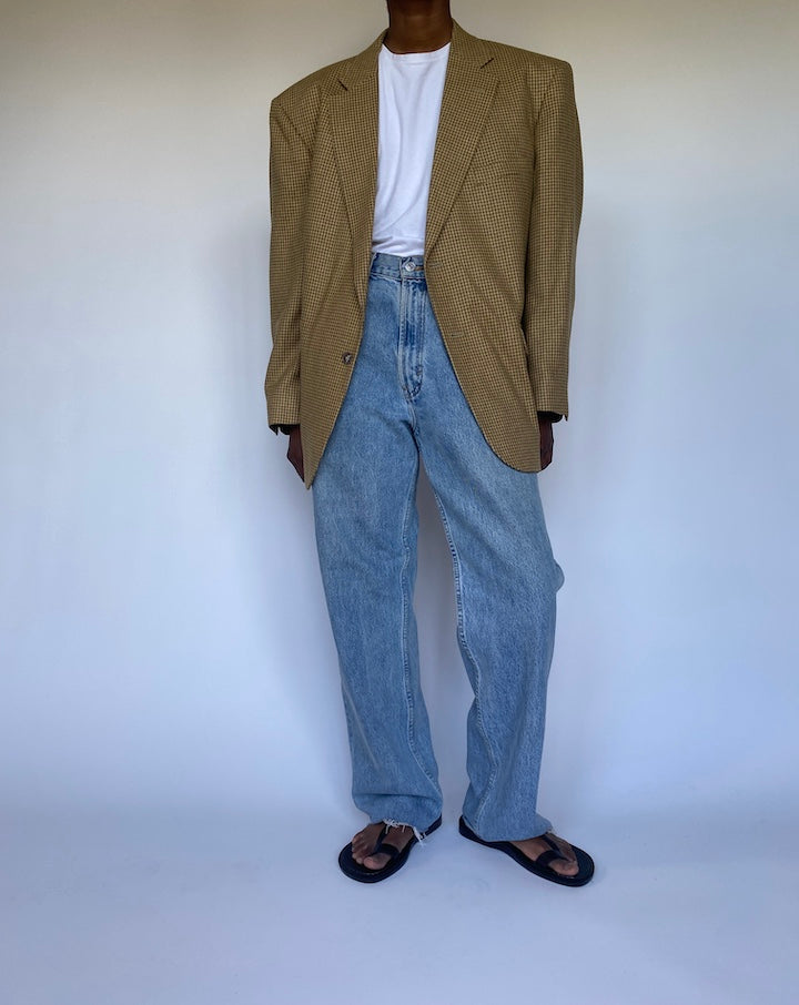 VINTAGE BEIGE SINGLE BREASTED BLAZER 3538