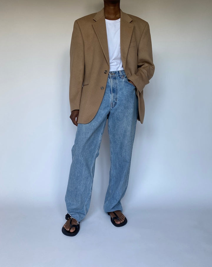 VINTAGE BEIGE SINGLE BREASTED BLAZER 3634