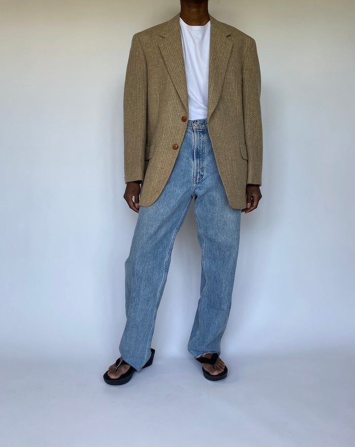 VINTAGE BEIGE SINGLE BREASTED BLAZER 3575