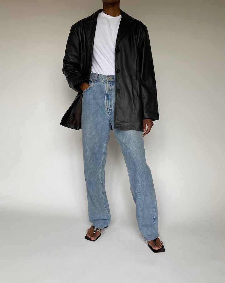 VINTAGE BLACK LEATHER JACKET 3822