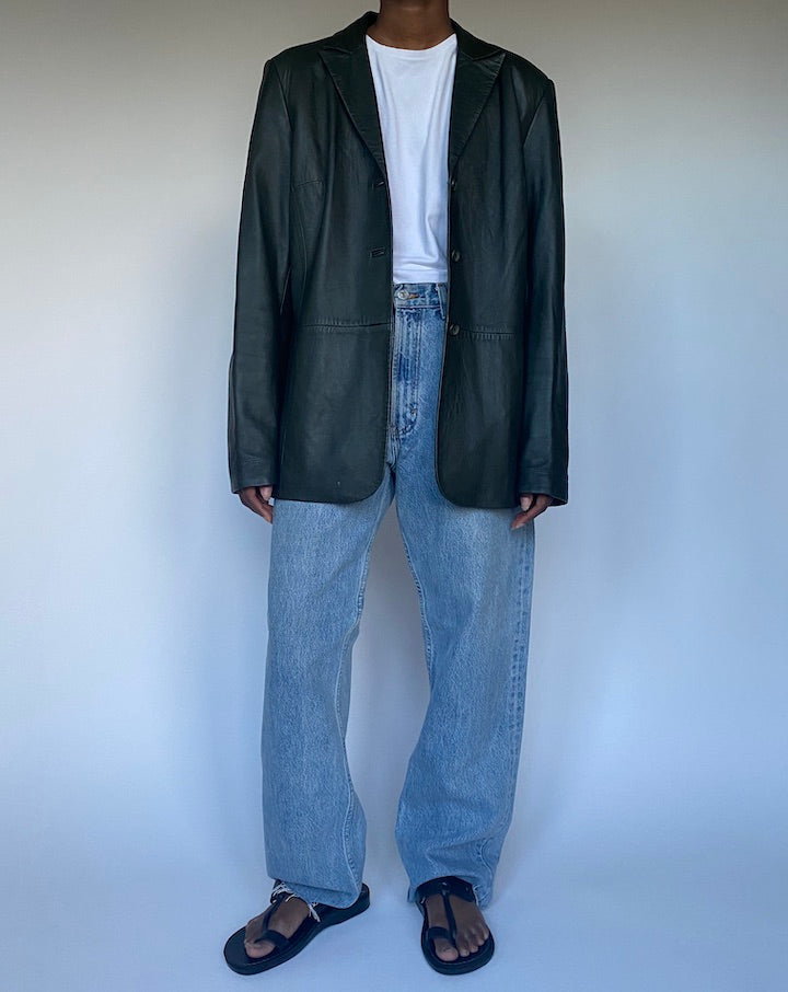 VINTAGE BLACK LEATHER JACKET 3488