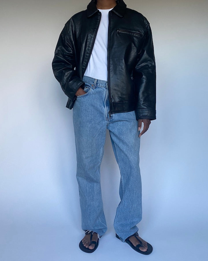 VINTAGE BLACK LEATHER JACKET 3486