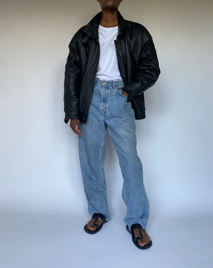 VINTAGE BLACK LEATHER JACKET 3626