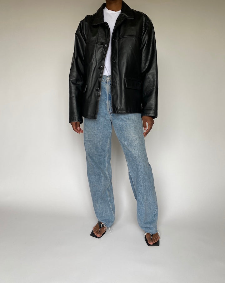 VINTAGE BLACK LEATHER JACKET 3823
