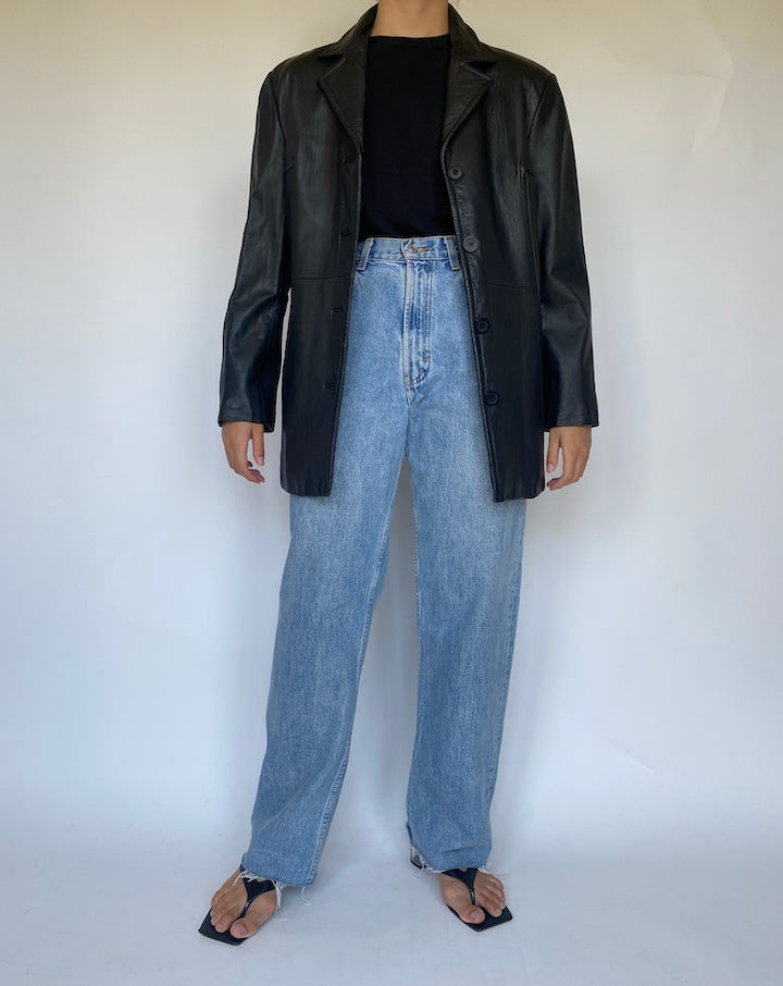 VINTAGE BLACK LEATHER JACKET 3414
