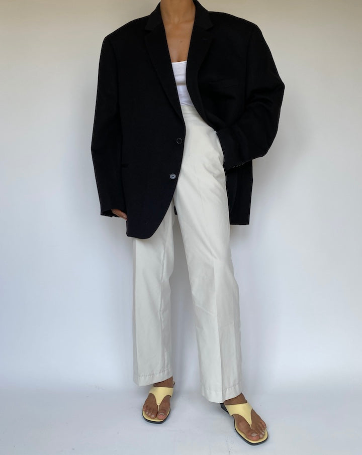 VINTAGE BLACK MICHAEL KORS CAMEL HAIR BLAZER 3279