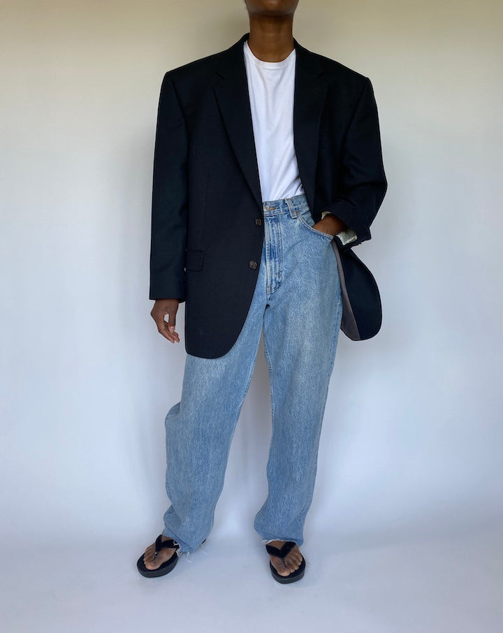 VINTAGE BLACK RALPH LAUREN BLAZER 3580