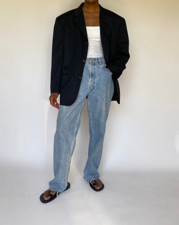 VINTAGE BLACK SINGLE BREASTED BLAZER 3732
