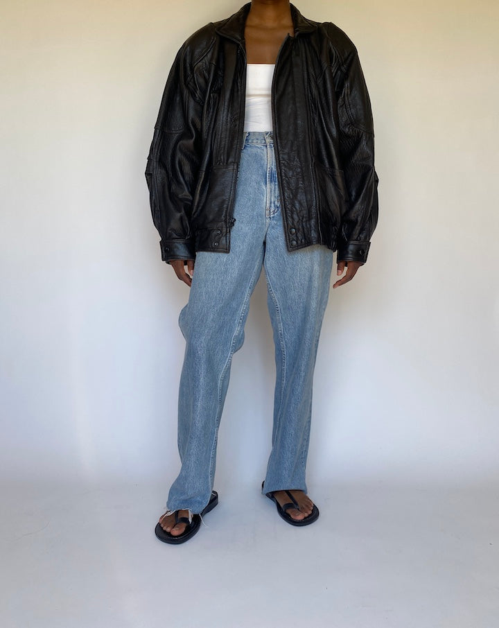 VINTAGE BOXY LEATHER JACKET 3707