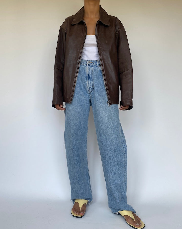 VINTAGE BROWN LEATHER JACKET 3308