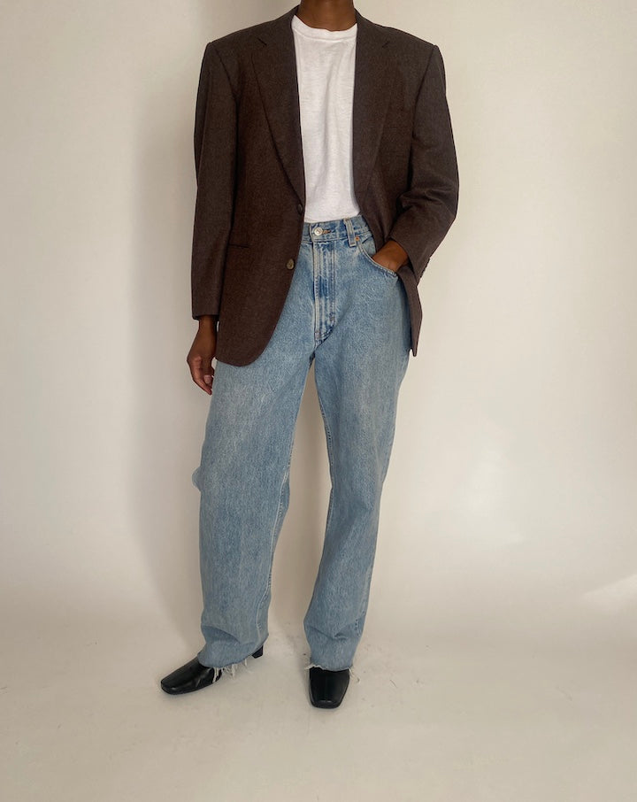 VINTAGE BROWN SINGLE-BREASTED BLAZER 4066