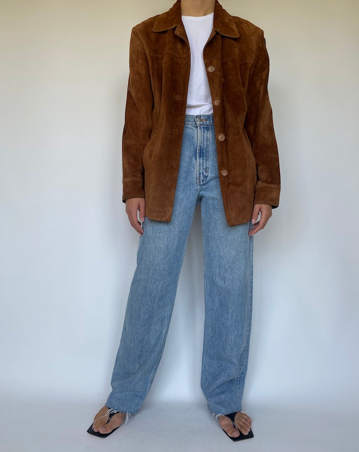VINTAGE BROWN SUEDE LEATHER JACKET 3378