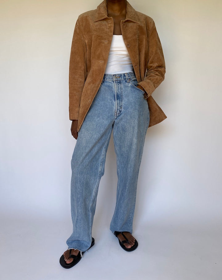 VINTAGE CAMEL SUEDE LEATHER JACKET 3690