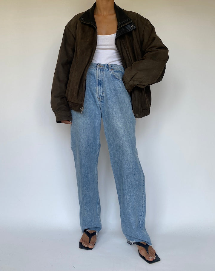 VINTAGE DARK BROWN LEATHER JACKET 3311