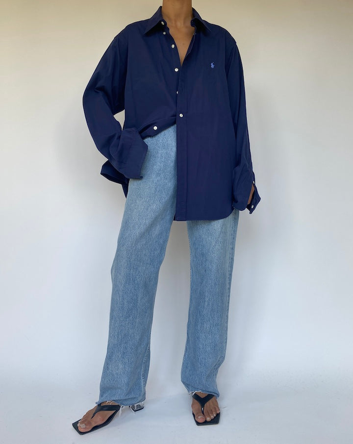 VINTAGE NAVY OVERSIZED RALPH LAUREN SHIRT 3322