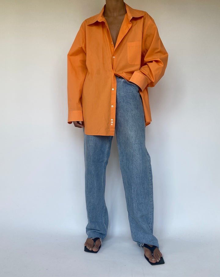 VINTAGE ORANGE BUTTON DOWN LONG SLEEVE SHIRT 3319