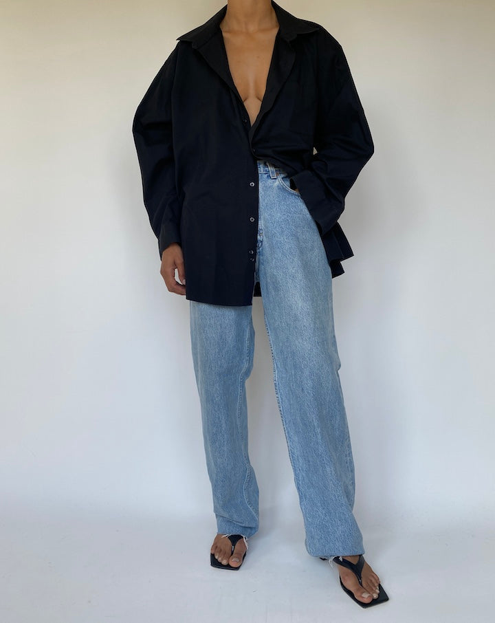 VINTAGE OVERSIZED BLACK SHIRT 3320