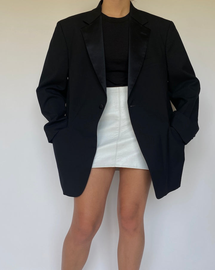 VINTAGE OVERSIZED BLACK WOOL BLAZER 3388
