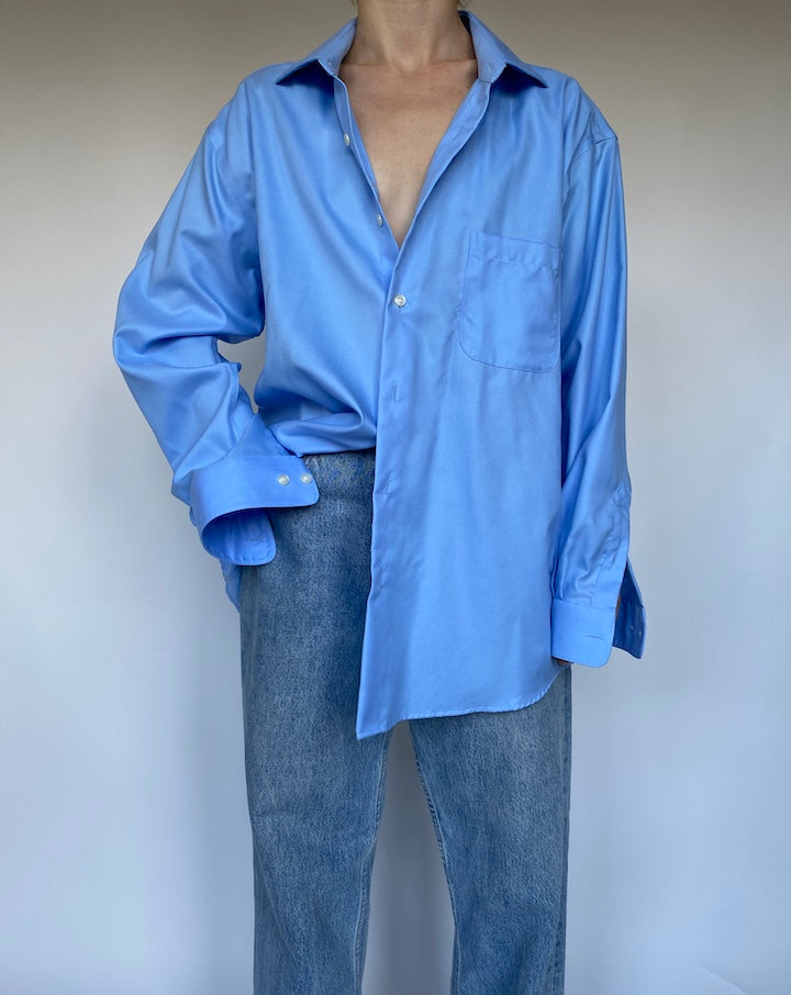VINTAGE OVERSIZED BLUE BUTTON DOWN SHIRT 3466