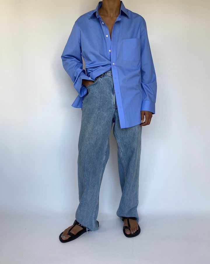 VINTAGE OVERSIZED BLUE LONG SLEEVE SHIRT 3263