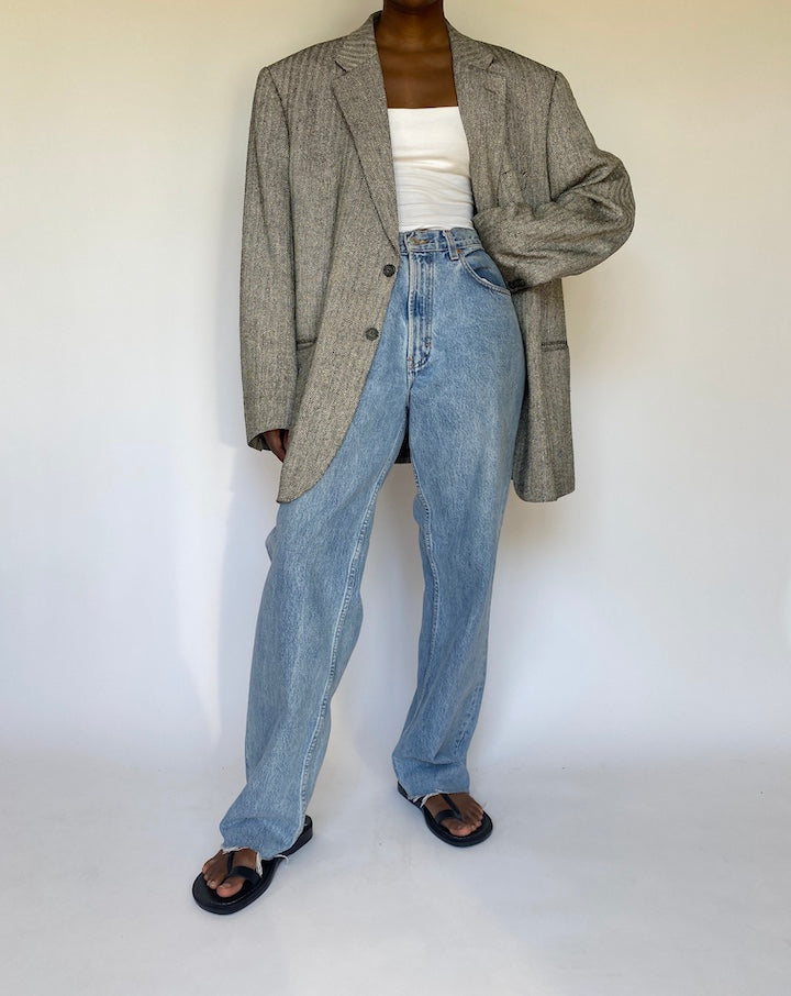 VINTAGE OVERSIZED SILK BLAZER 3724