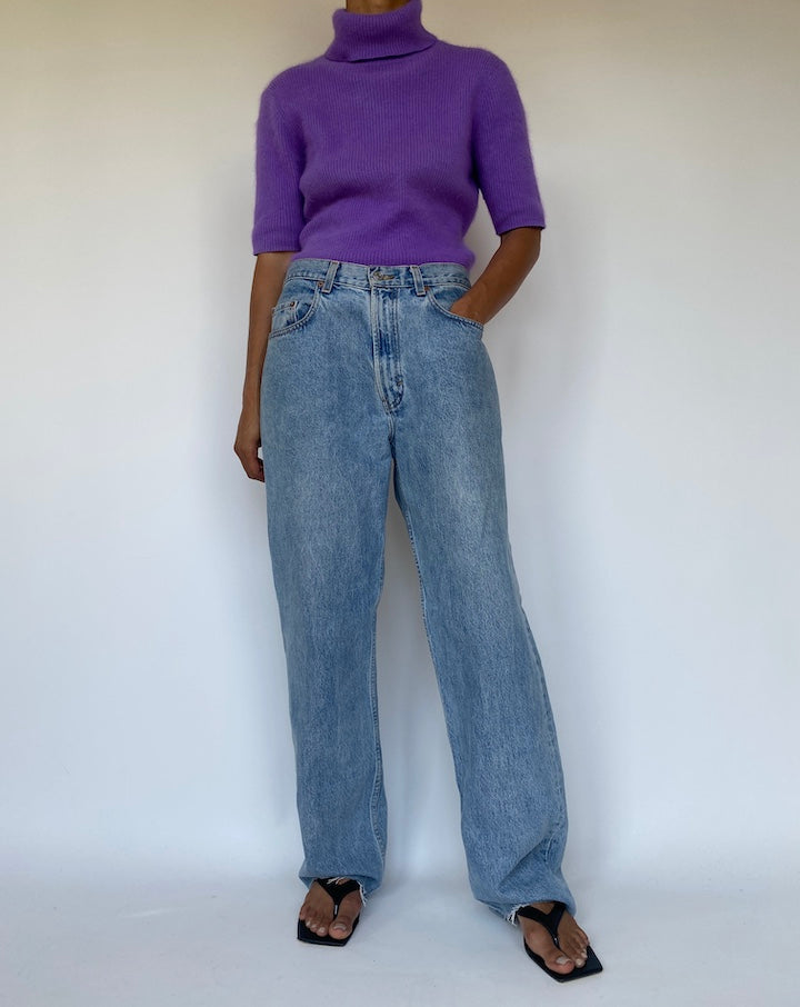 VINTAGE PURPLE SOFT TURTLENECK TOP 3312