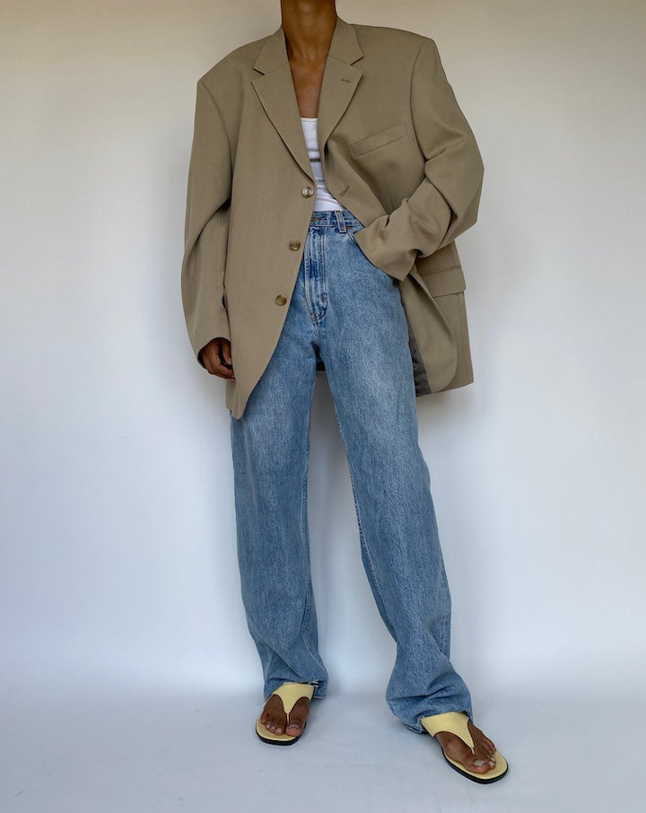 VINTAGE SINGLE BREASTED BEIGE BLAZER 3287