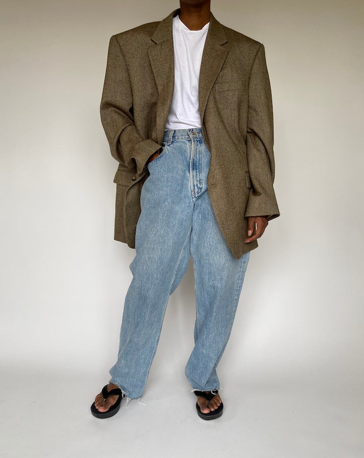 VINTAGE SINGLE-BREASTED BEIGE BLAZER 3863