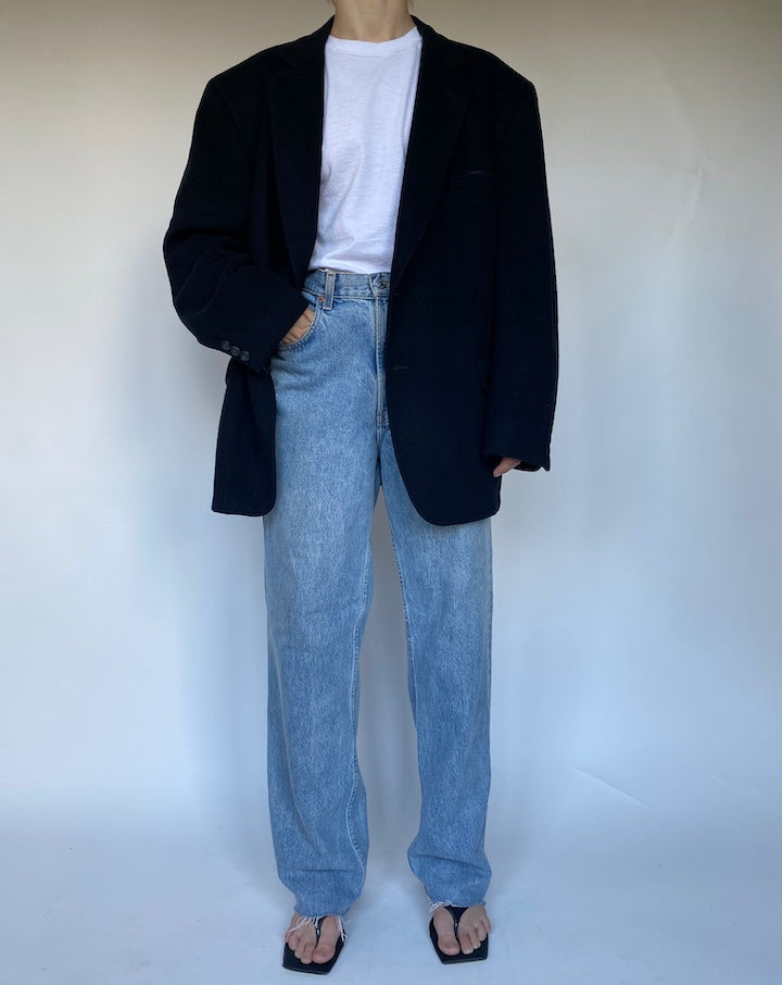 VINTAGE SINGLE BREASTED CASHMERE AND WOOL BLAZER 3480