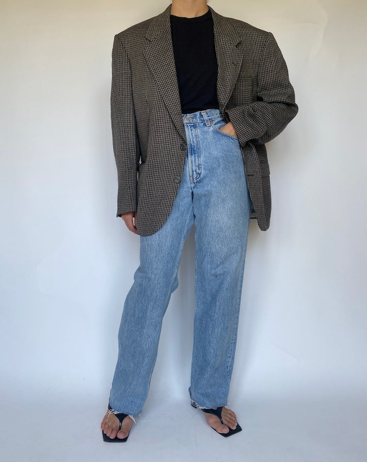 VINTAGE OVERSIZED HOUNDSTOOTH BLAZER 3411