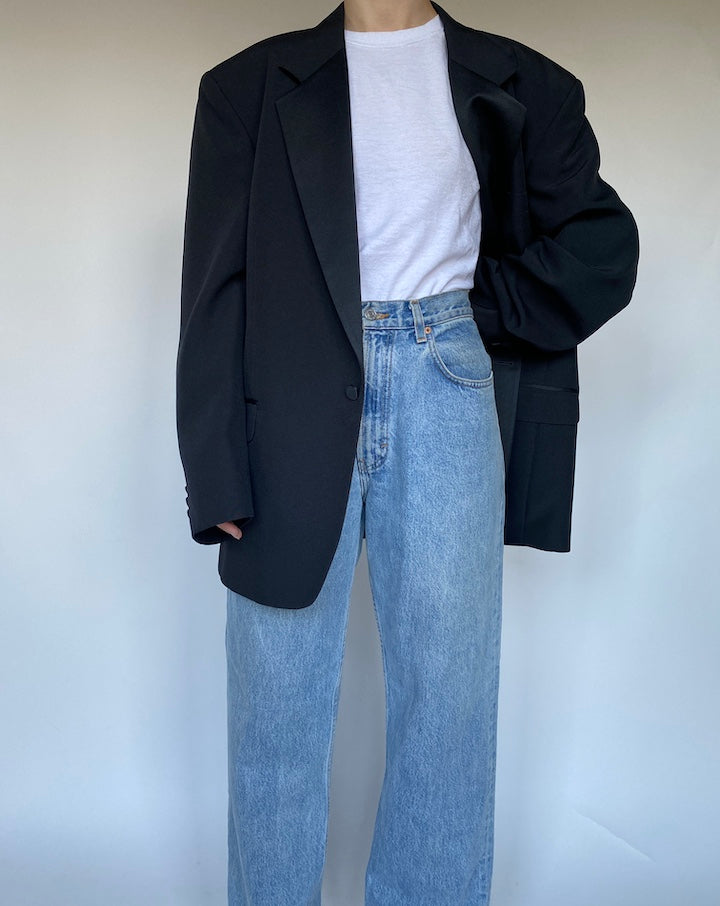 VINTAGE BEAUTIFUL OVERSIZED BLAZER IN BLACK 3452