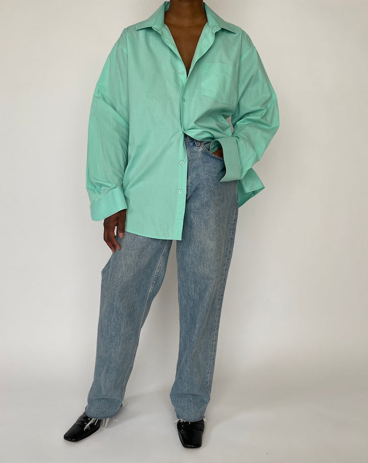 VINTAGE OVERSIZED MINT GREEN SHIRT 4541