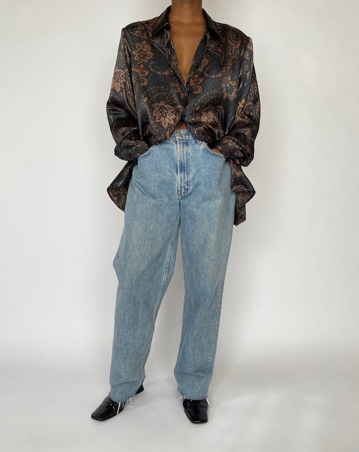 VINTAGE LONG SLEEVE PAISLEY BLOUSE 4564
