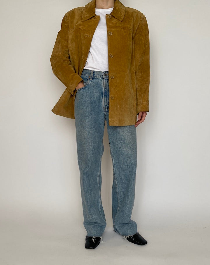VINTAGE BEIGE SUEDE LEATHER JACKET 4573
