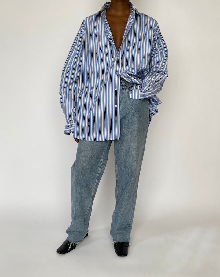 VINTAGE BLUE STRIPED RALPH LAUREN SHIRT 4591