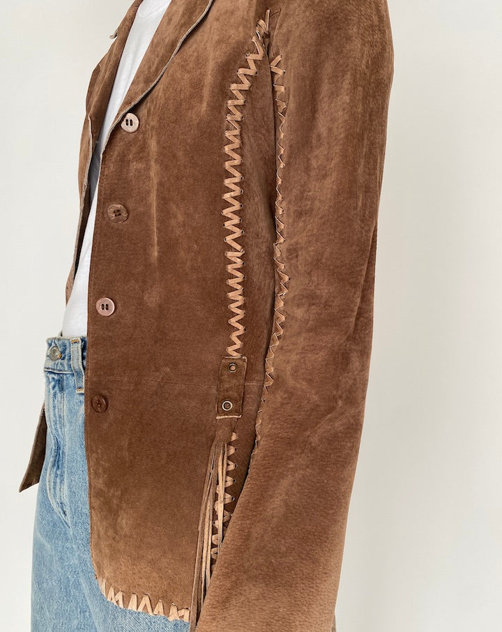 VINTAGE BROWN SUEDE LEATHER JACKET 4628